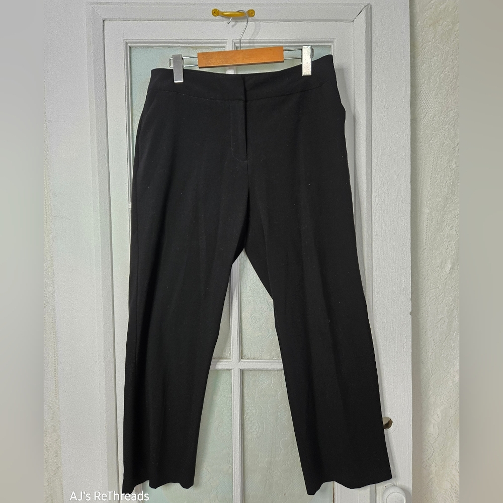 Investments Petites Black Straight-Leg Stretch Trousers Size 12P